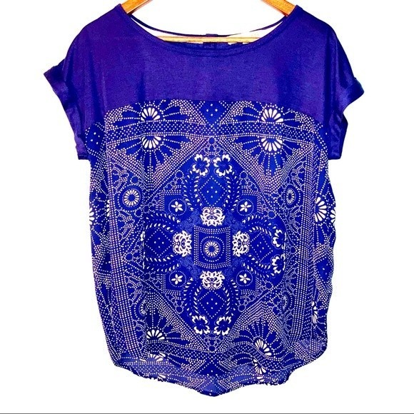 Rewind Boho Blue Blouse Top Size XL - Picture 1 of 5